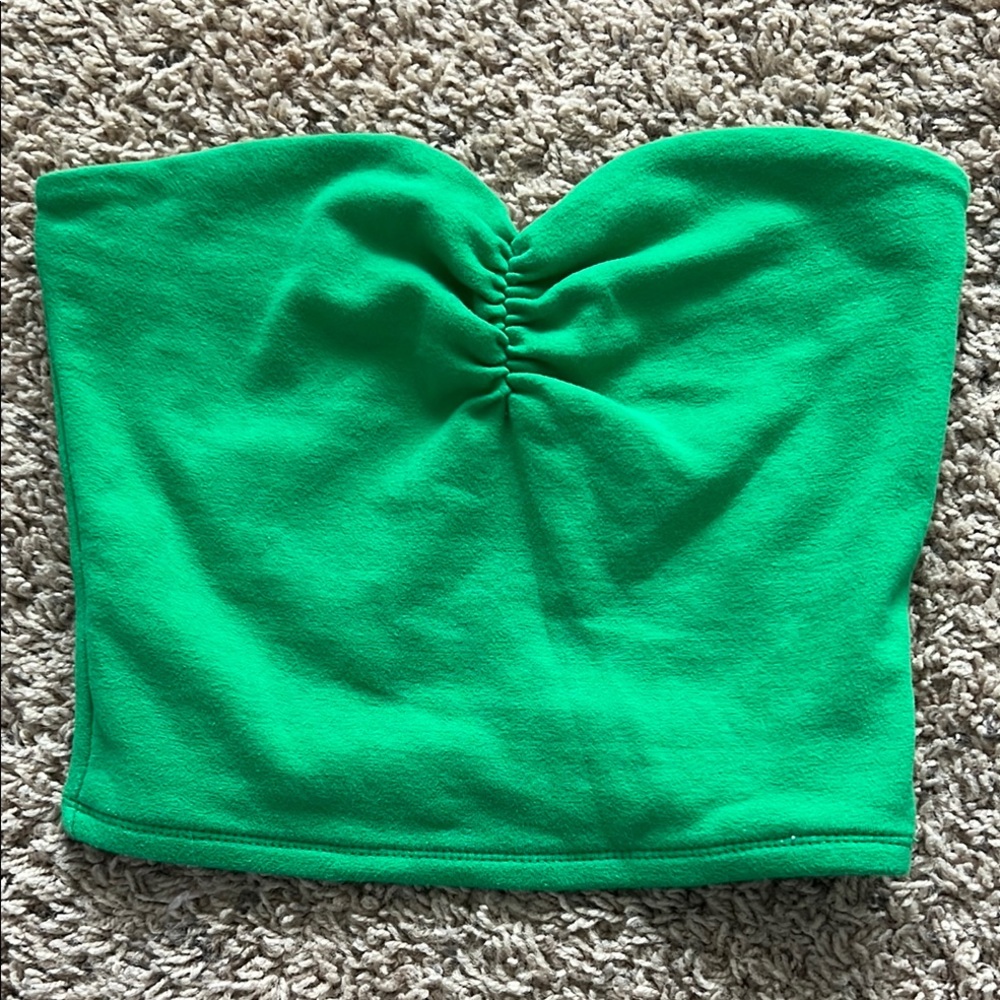Green Strapless Top